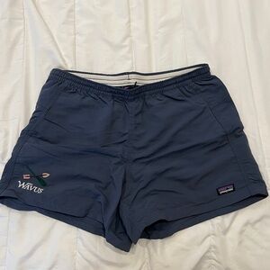 Patagonia Baggies 5in, Navy Blue with Patch, Women’s M